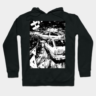 JDM Japanese Drift Racer Drifting Car Anime Manga Eurobeat Intensifies Racing Aesthetic #14 Hoodie